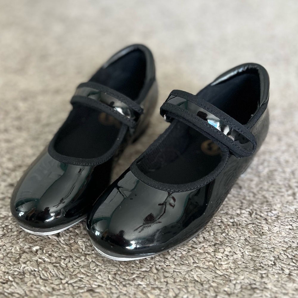 Stelle Little Girls Tap Dance Shoe Black Patent